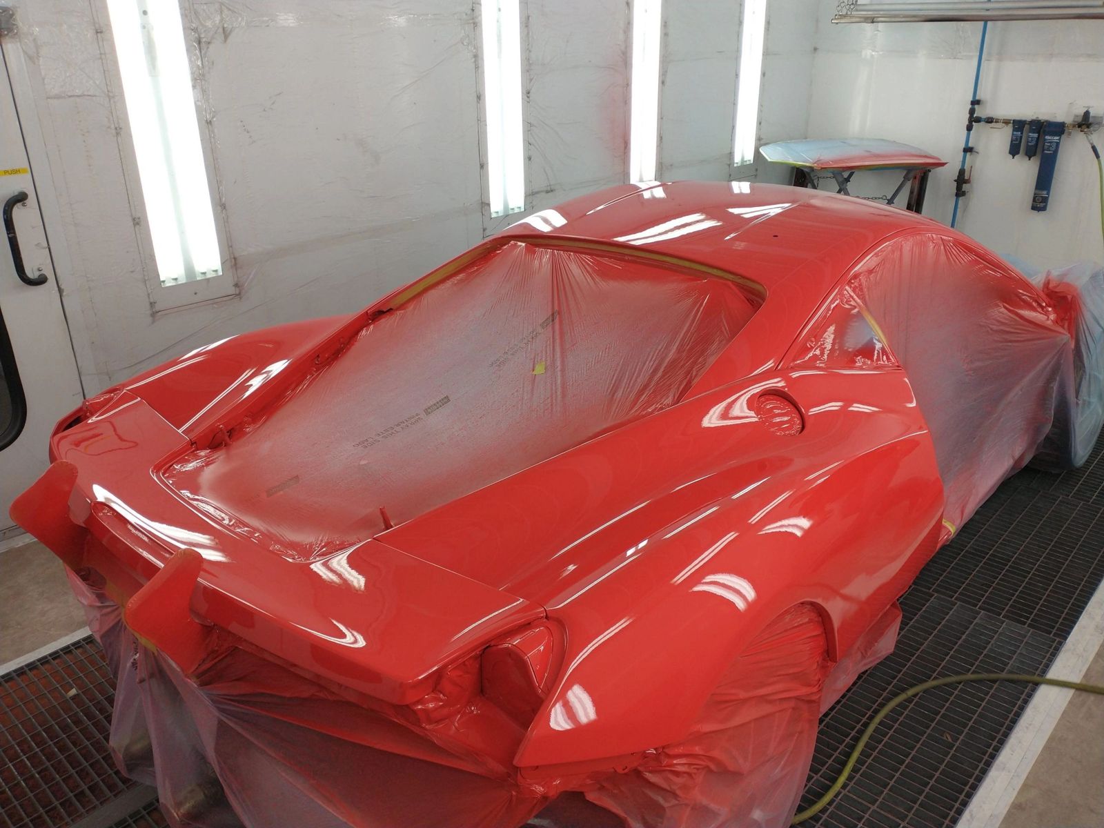 Red sports car full body paint job — Astro Collision Houston